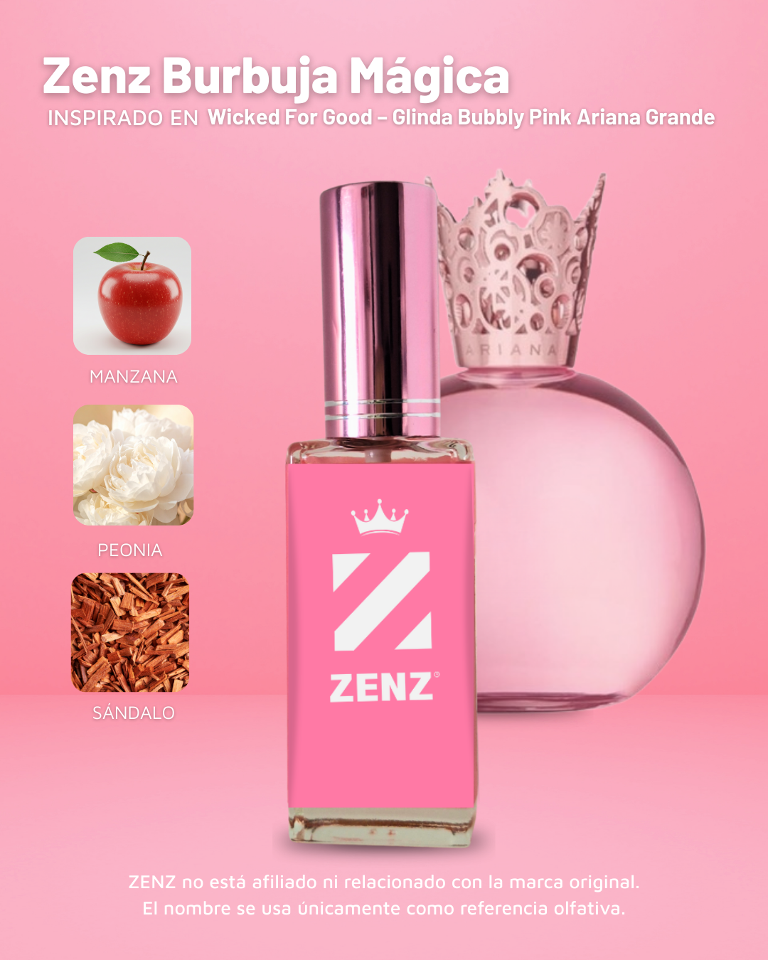 D Inspirado en Wicked For Good Glinda Bubbly Pink | Ariana Grande