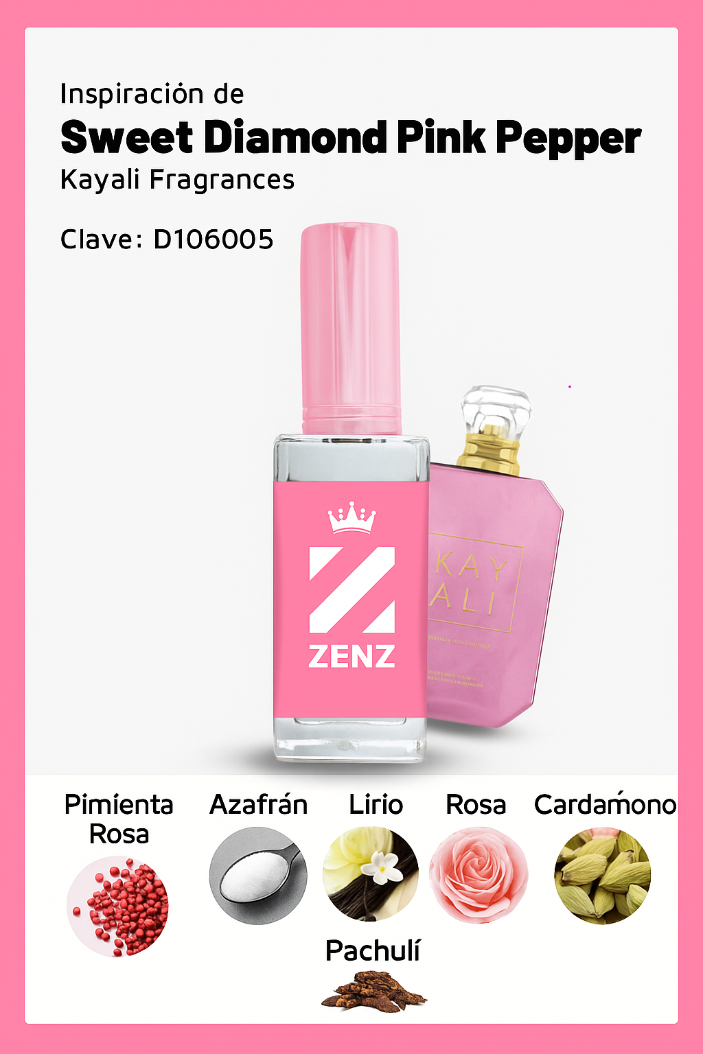 Perfume Tendencia D SWEET DIAMOND PINK PEPPER NUEVO FEBRERO 2025 zenz