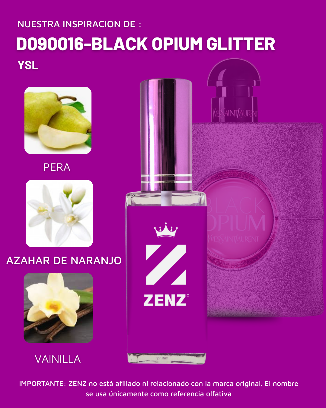 Perfume Tendencia D BLACK OPIUM GLITTER NUEVO 2025 zenz
