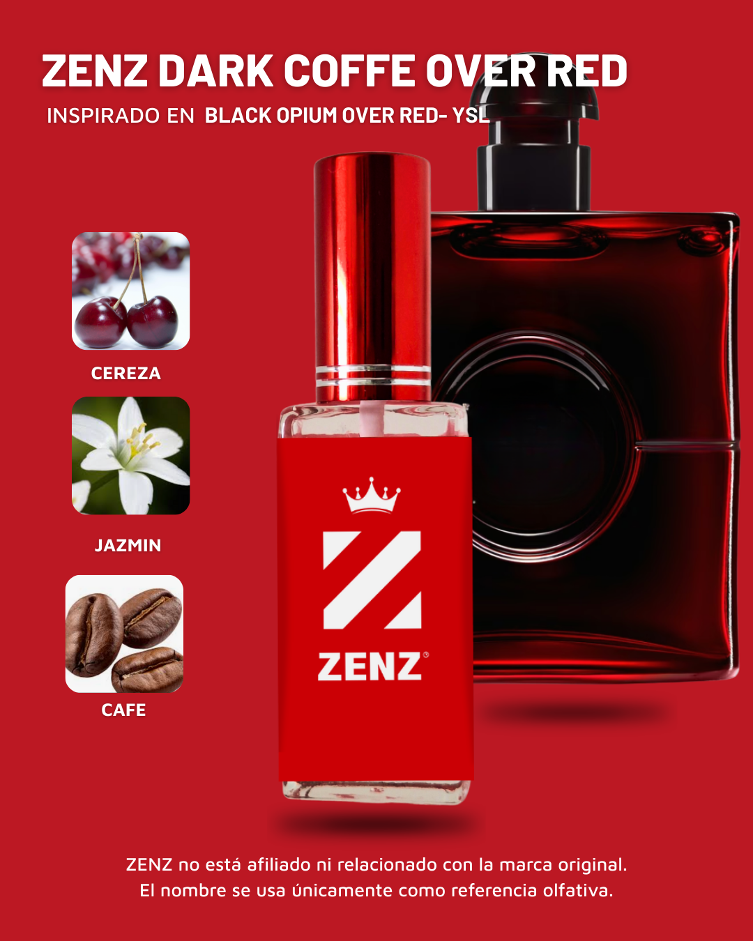 Perfume Tendencia D BLACK OPIUM OVER RED NUEVO DICIEMBRE zenz