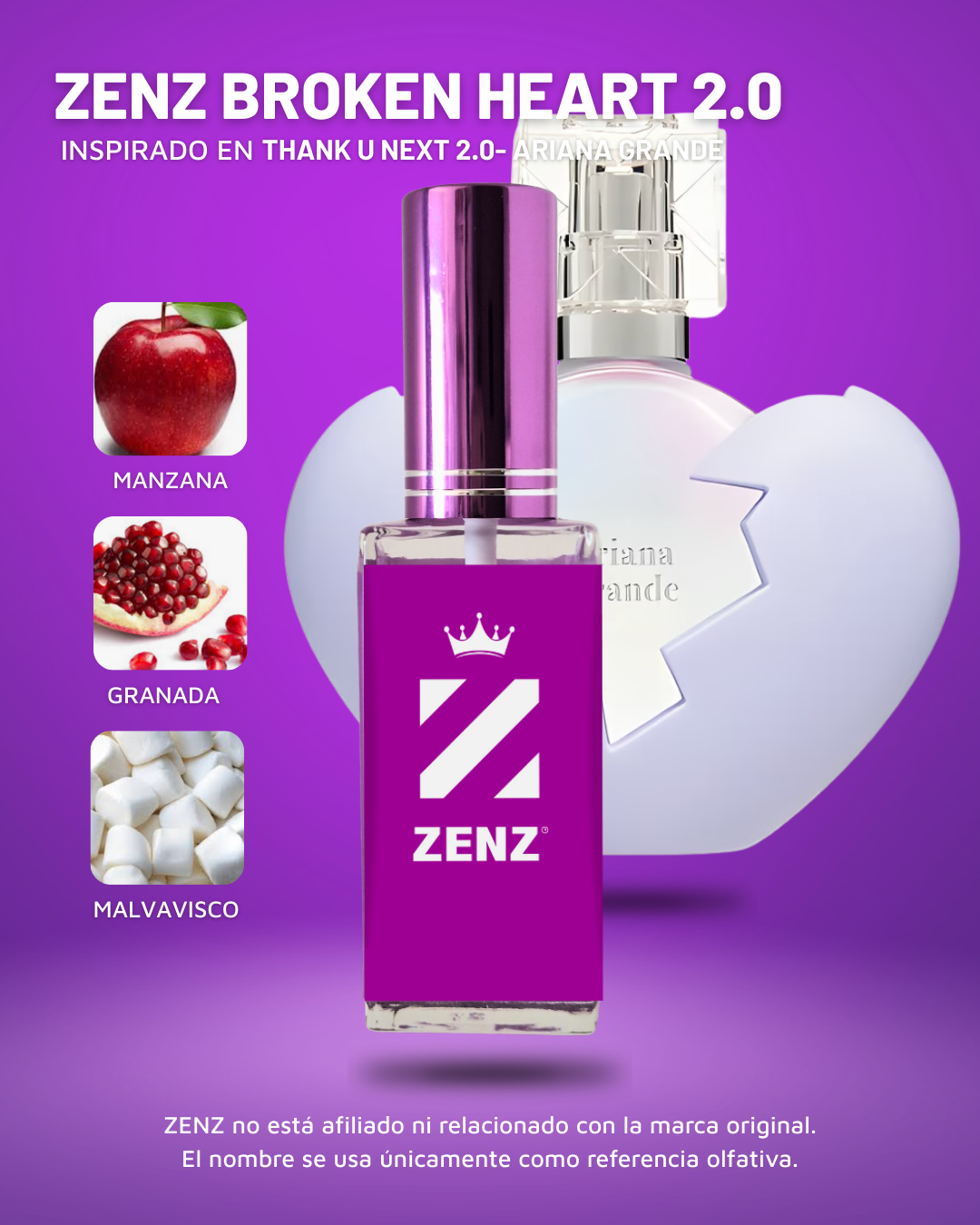 Perfume Tendencia D ZENZ BROKEN HEART 2.0  - Inspirado en THANK U NEXT 2.0 Ariana Grande