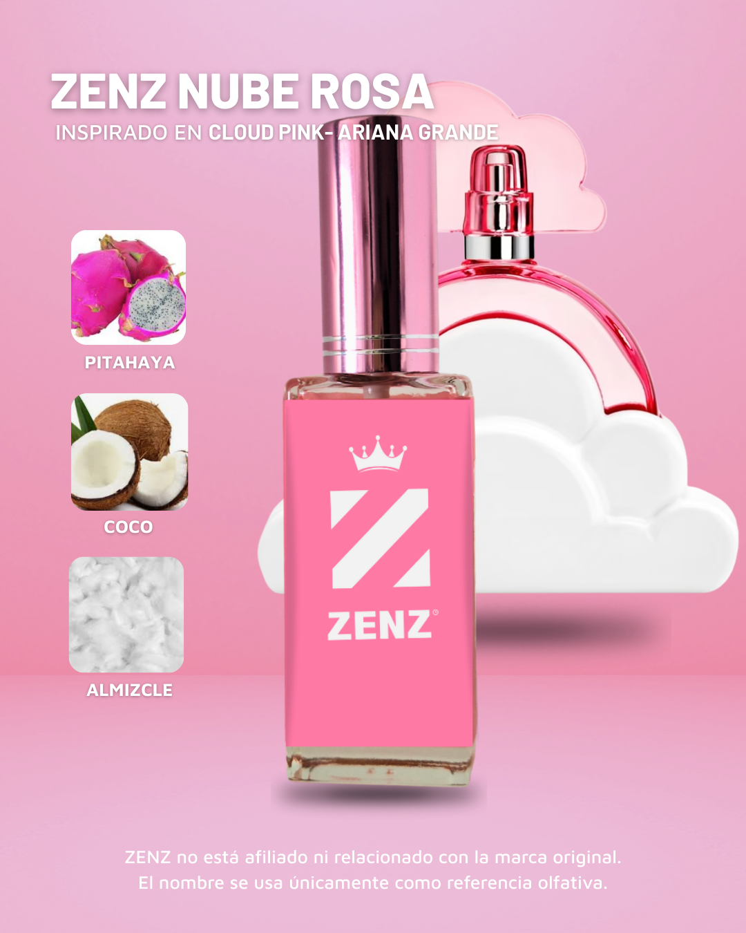 Perfume Tendencia D ZENZ NUBE ROSA- Inspirado en  CLOUD PINK NUEVO Ariana G