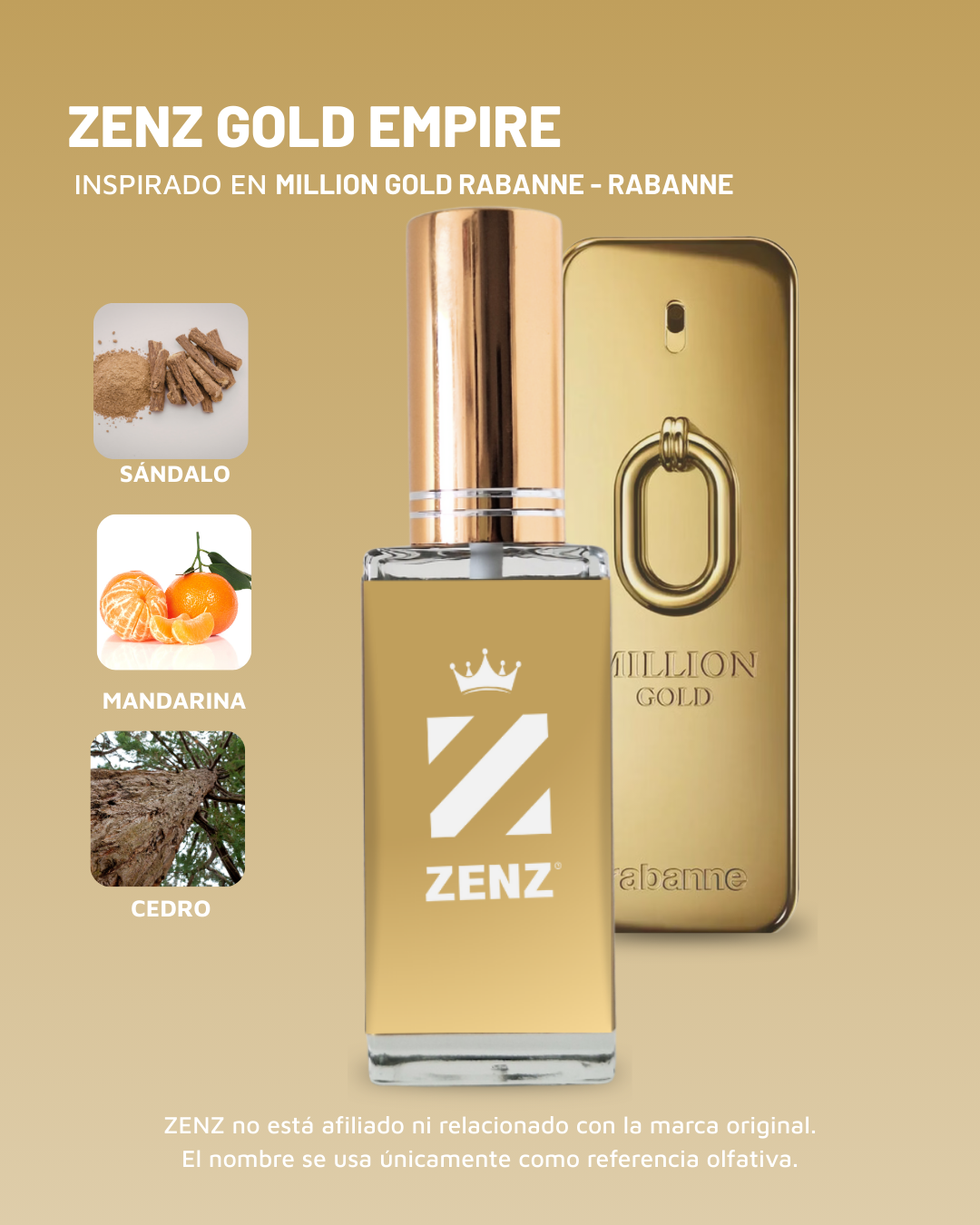 C Inspirado en MILLION GOLD RABANNE I Paco Rabanne NUEVO zenz