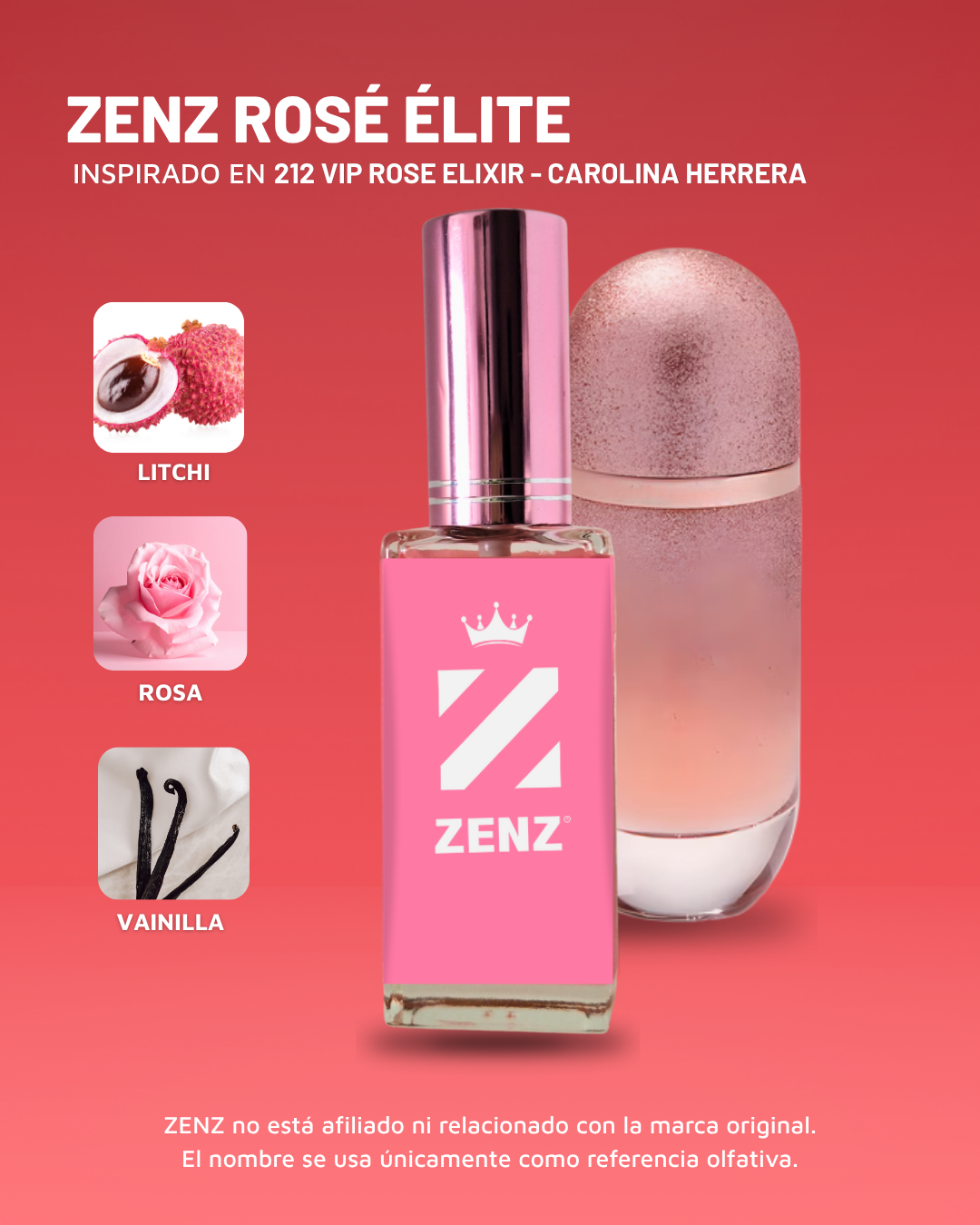 D Inspirado en 212 VIP ROSE ELIXIR l Carolina Herrera ZENZ
