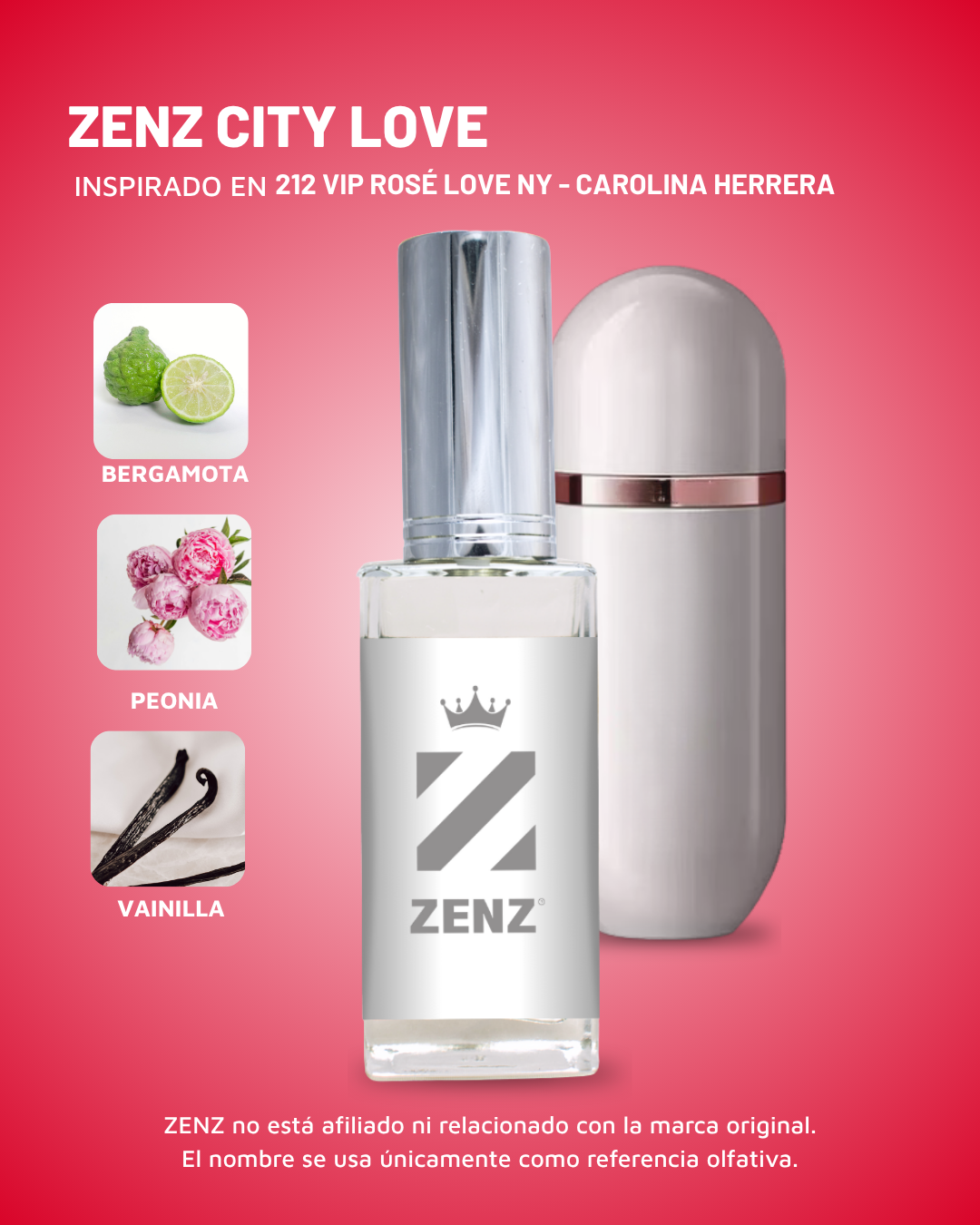 D Inspirado en 212 VIP ROSE LOVE NY l  Carolina Herrera ZENZ