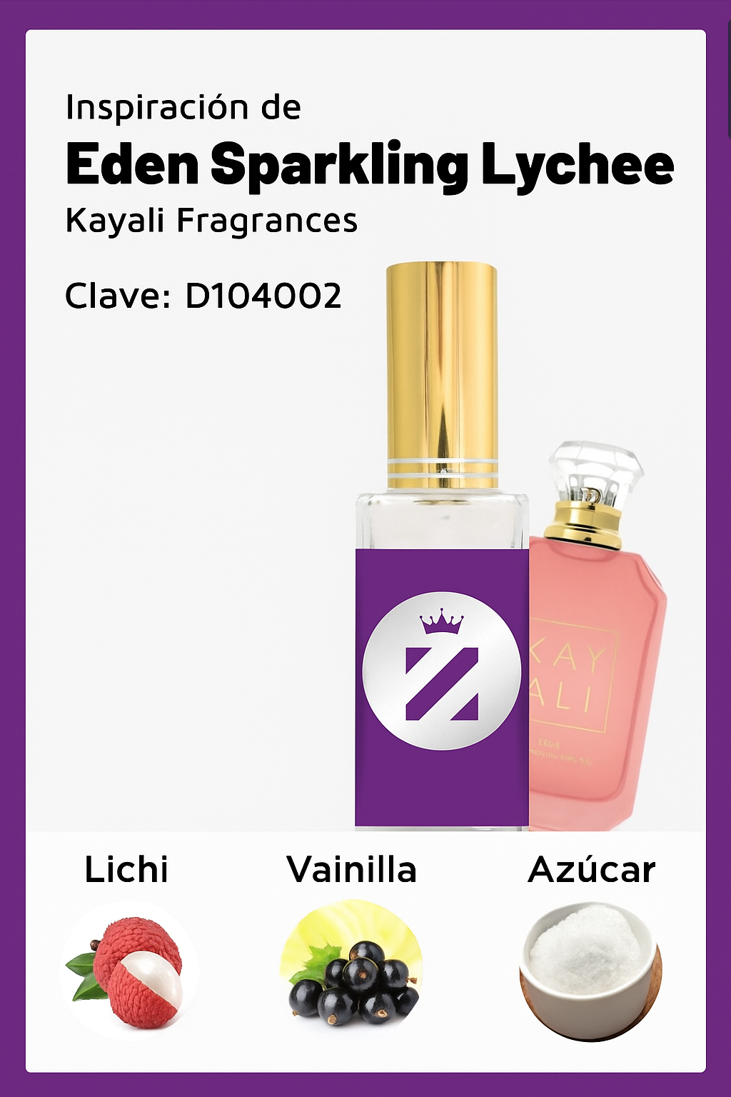 Perfume Tendencia D EDEN SPARKLING LYCHEE NUEVO MARZO 2024 zenz