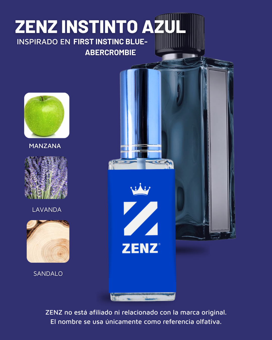 Perfume Tendencia C ZENZ INSTINTO AZUL- Inspirado en  FIRST INSTINC BLUE