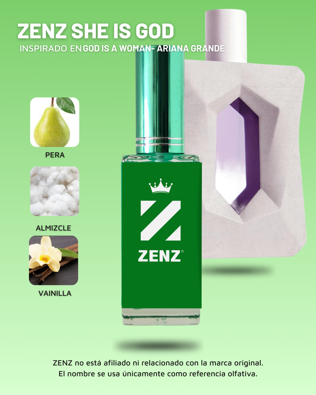 Perfume Tendencia D ZENZ SHE IS GOD- Inspirado en GOD IS A WOMAN Ariana G