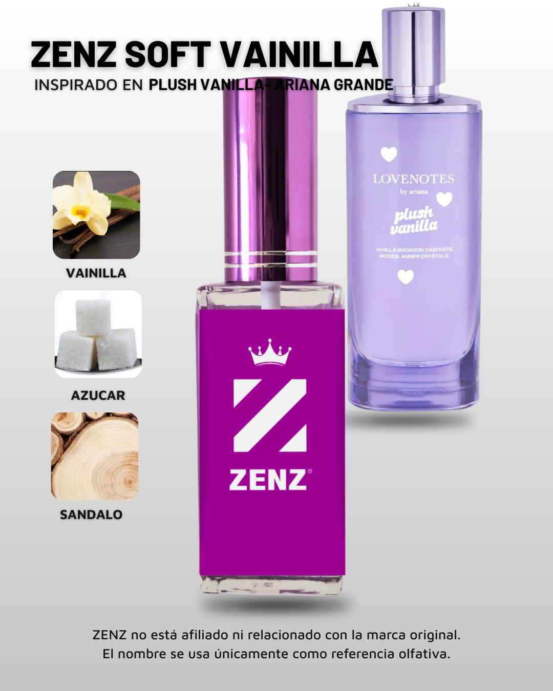 Perfume Tendencia D ZENZ SOFT VAINILLA- Inspirado en PLUSH VANILLA ARIANA G.