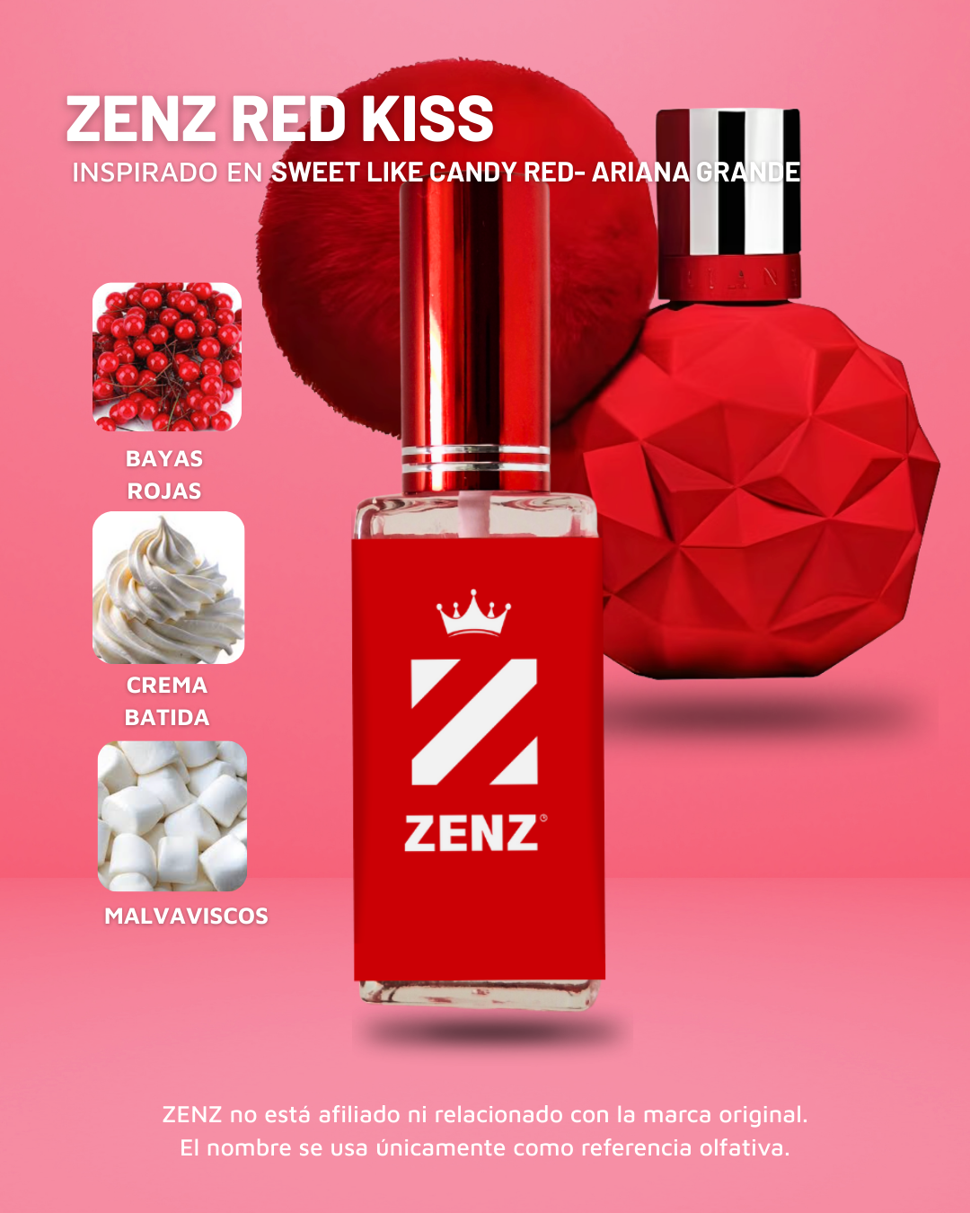Perfume Tendencia D ZENZ RED KISSES- Inspirado en SWEET LIKE CANDY RED Ariana G
