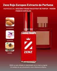 U Zenz Rojo Europeo Extracto de Perfume | Inspirado en Baccarat Extrait De Parfum - Maison Francis Kurkdjian Paris