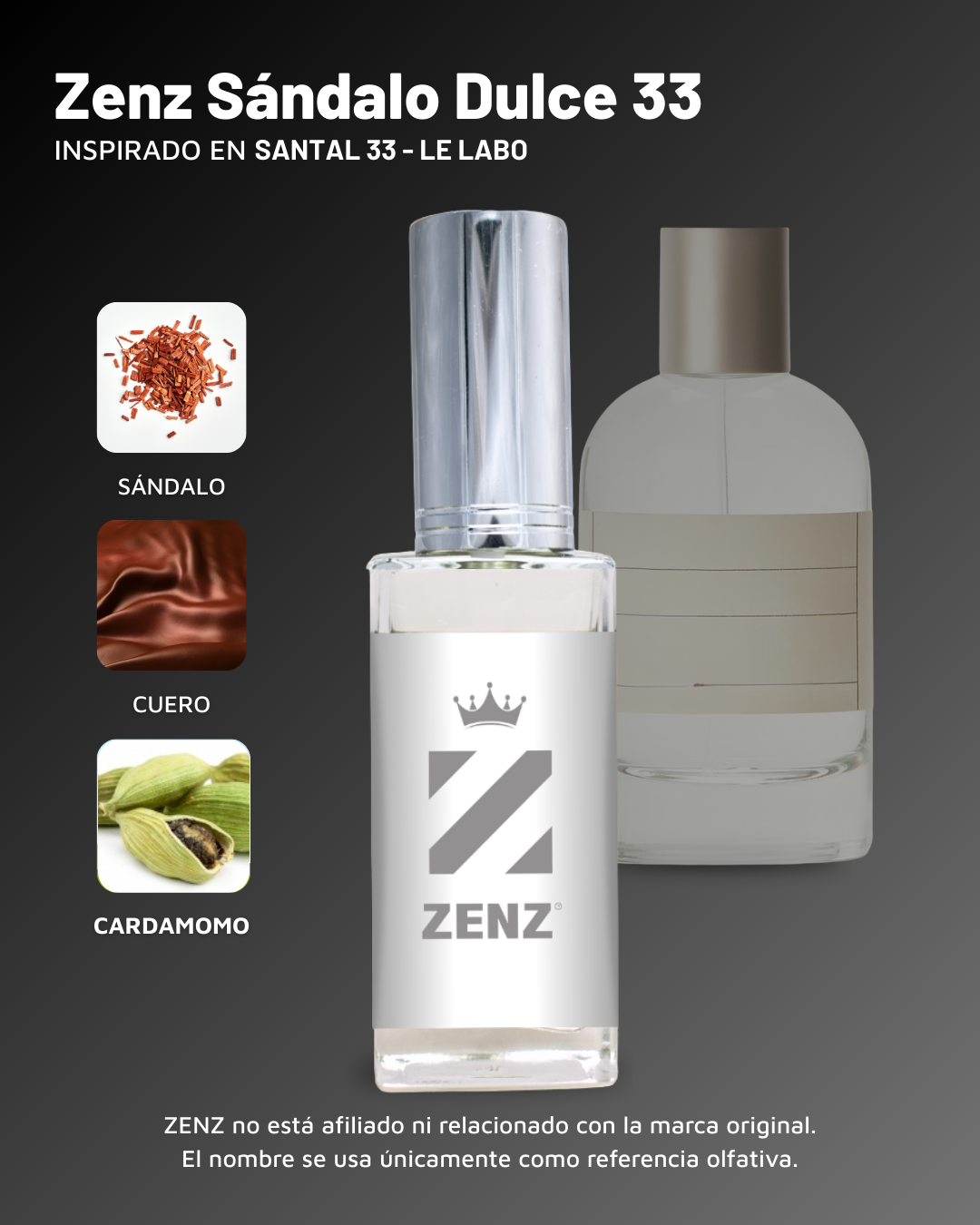 U Zenz Sándalo Dulce 33 | Inspirado en Santal 33 - Le Labo (1° versión ZENZ)