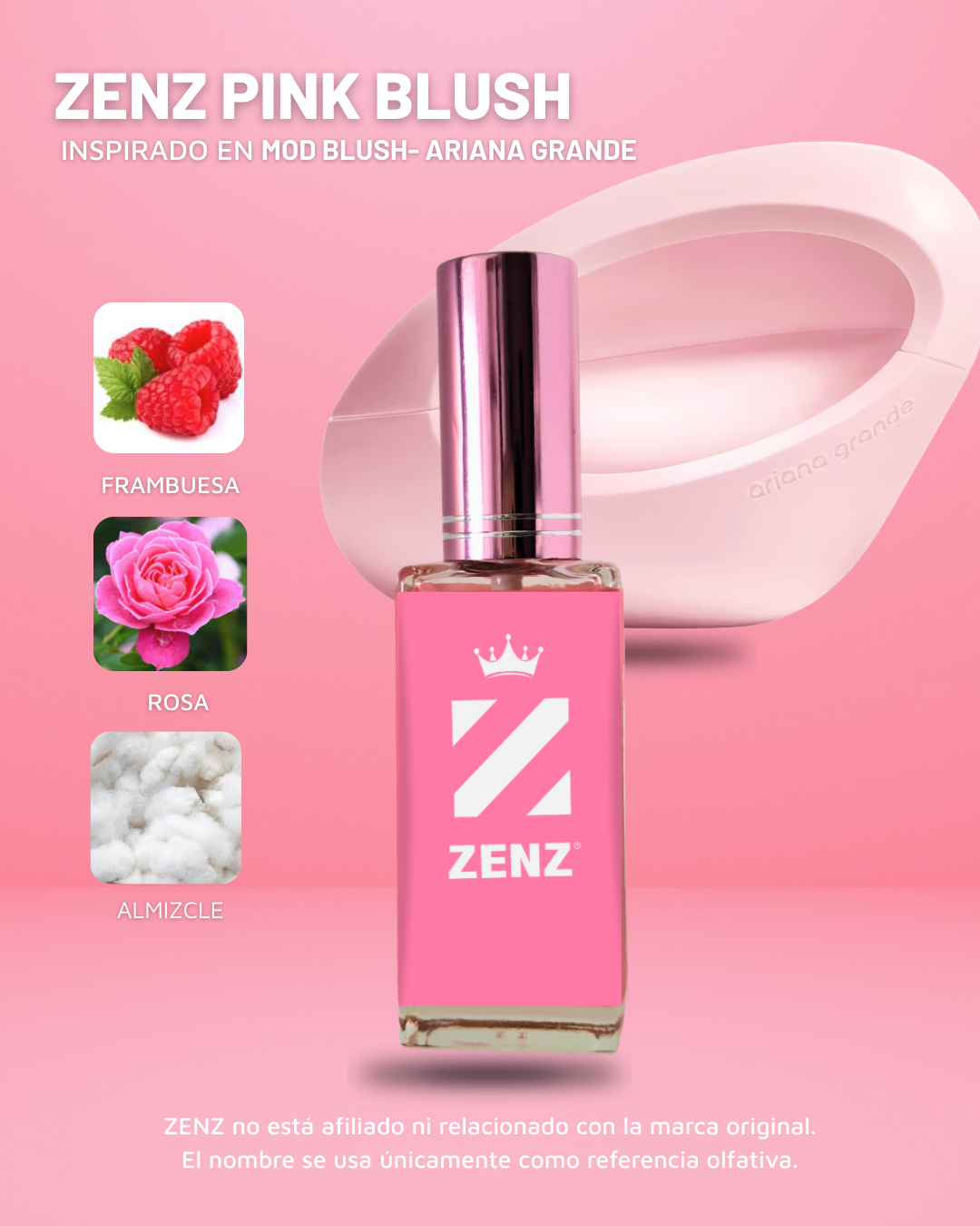 Perfume Tendencia D ZENZ PINK VANILLA- Inspirado en MOD BLUSH ARIANA GRANDE
